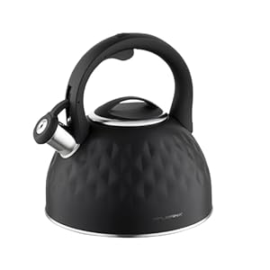 Florina Diamante Edelstahl Teekessel Schwarz 2,5L