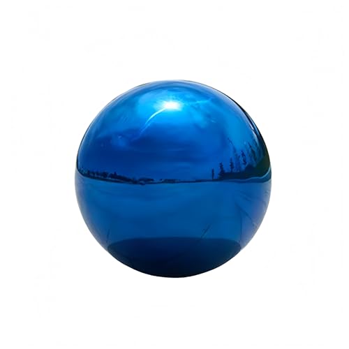 RVKXHD Outdoor Garden Gazing Mirror Ball: Gazing Ball, Stainless Steel Garden Mirror Globe, for Home Outdoor Pond Swimming Pool Decoration Gift, Hollow Floating Reflective Globe (Blue,10in)