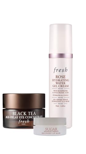 Black Tea Eye Concentrate, Rose Hydrating Gel Cream, and Sugar Ad...
