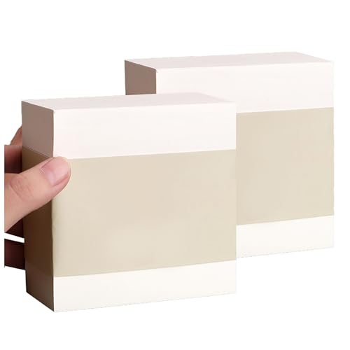 付箋 ブロックメモ クラフト紙 両面無地 ふせん メモ帳 正方形 800枚 ホワイト 大きい