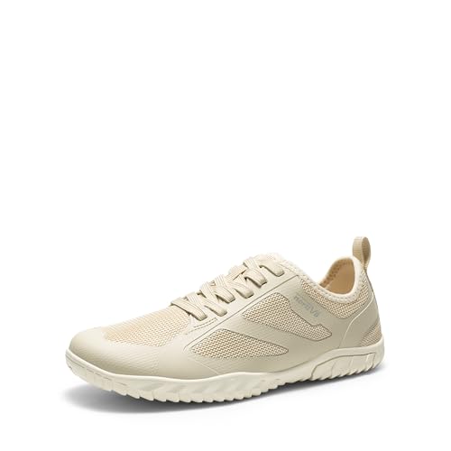 NORTIV 8 Barefoot Water Shoes for Women Men Minimalist Breathable & Comfortable Beach Swim Boat Pool Outdoor Walking Shoes, Zero Drop Sole, Seagull,Size M11/L12.5,Khaki