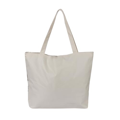 Image of BROGBUS Classics Canvas Tote Bags for Women Girls Canvas Handbag Zipper Large Capacity Shoulder Bag for College Office Use