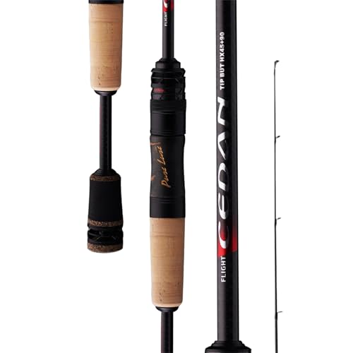 PURELURE Flight CEDAN 6フィート1インチ 釣り竿ライト + ミディアムパワーチェンジプロセス 40Tカーボンファイバートラベルスピニングロッド 5ピース ダークオークリールシート3Aコルクハンドル Fuji SICガイドリング ファス