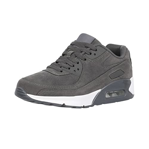 Elara Chaussures Femmes Hommes de Course Sport Baskets Chunkyrayan H001 W Gris foncé-38
