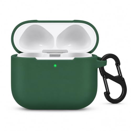 Image of Silicone Case Cover for Apple AirPods 4 (Earbuds Not Included) (Dark Green)