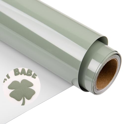 VINYL FROG Puff Vinyl Heat Transfer Vinyl 10" x 6ft Khaki Green 3D Puff HTV Iron on Vinyl for DIY T-Shirt Clothes Bag Pillow Textile Fabric