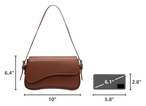 Image of Amszke Shoulder Bag for Women Y2K Crossbody Purse PU Leather Underarm Handbag 2 Adjustable Strap for Daily Commute Travel