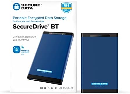 SECUREDATA 2TB SecureDrive BT FIPS 140-2 Hard Drive with Bluetooth Authenticatio, 2 TB
