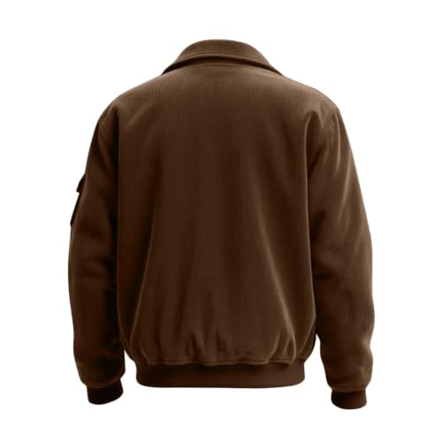 Corduroy Mens Jacket Vintage Long Sleeve Button Down Jackets with Pockets - image 4