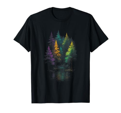 Wald Natur Bunte Bäume Landschaft Wildnis T-Shirt