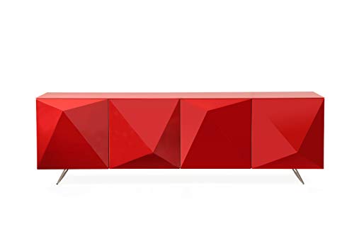 Whiteline Modern Living Samantha Buffet, Red #TOP2