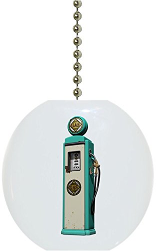 Image of Vintage Teal Gas Pump Solid Ceramic Fan Pull