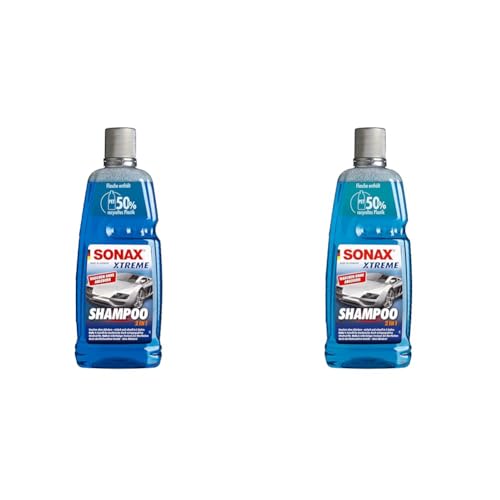 SONAX XTREME Shampoo 2 in 1 (1 Liter) Autoshampoo Konzentrat ohne Abledern zur Reinigung lackierter Oberflächen, Metall, Glas, Kunststoff & Gummi | Hellblau | Art-Nr. 02153000 (Packung mit 2) SONAX XTREME Shampoo 2 in 1 (1 Liter) Autoshampoo Konzentrat ohne Abledern zur Reinigung lackierter Oberflächen, Metall, Glas, Kunststoff & Gummi | Hellblau | Art-Nr. 02153000 (Packung mit 2)