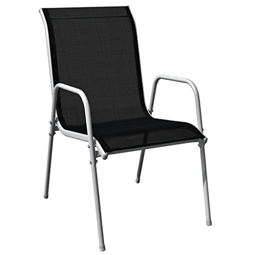 Ensemble table de jardin verre trempé et chaises anti-rouille noir