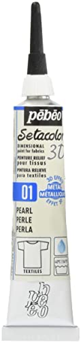 ぺべオ 布に立体的に描ける絵具 セタカラー3D メタル20ml NO.01パール