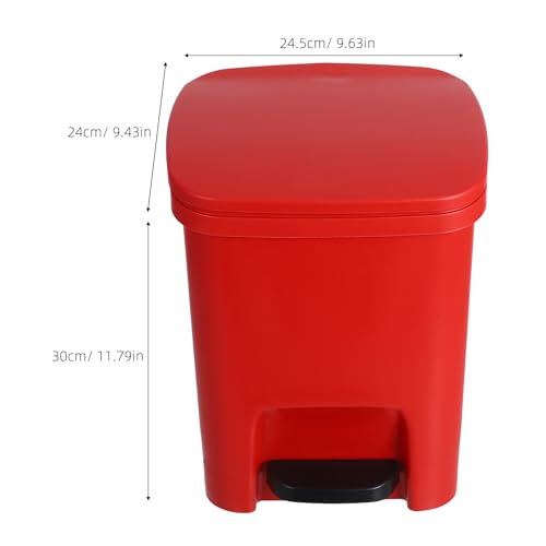 Caneca de basura rectangular con pedal 10L color rojo miniatura 2