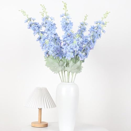 Oukeyi OUKEYI-100900 33.5In 6Pcs Fake Flowers Delphinium Artificial Flowers Silk Flowers Larkspur Artificial Flowers Long Stem Flowers thumb #3