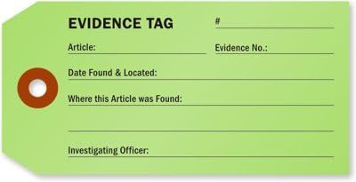 SmartSign "Evidence" Identification Tag with Wire | 2.125" x 4.25", Pack of 100, Made in USA
