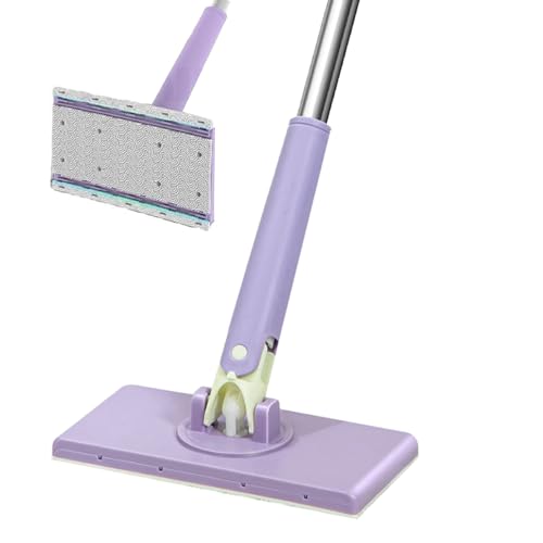 tongfeng Mopa plana para manos – Toalla giratoria de 360° – Mopa de pared autoescurridora para limpieza de suelos planos – Mopa de limpieza del hogar para fregar suelos, armarios de limpieza, espejos,