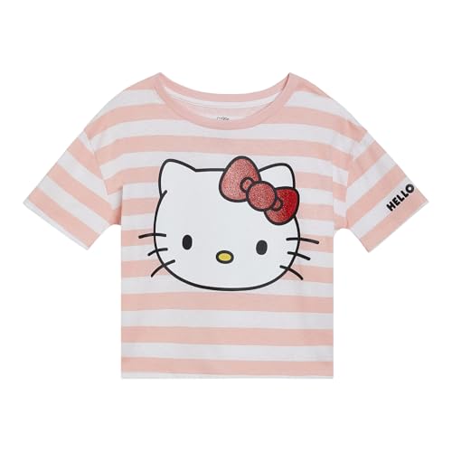 Image of Hello Kitty Girls' Glitter Short Sleeve T-Shirt Little Kid to Big Kid