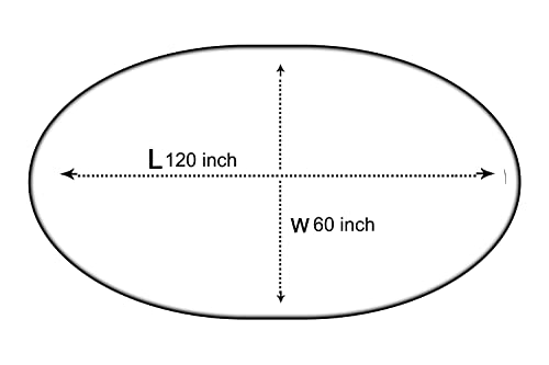 Image of The Furnishing Tree Oval Shaped 10 Seater Transparent Table Cover WxL 60x120 inches 0.25 mm Thickness with White Lace