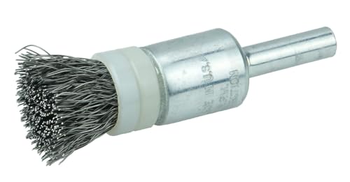 Image of Weiler 11100 0.006 inch Wire Size, Steel Bristles, Banded, Solid End, Stem-Mounted Crimped Wire End Brush, Made in The USA (Pack of 10)