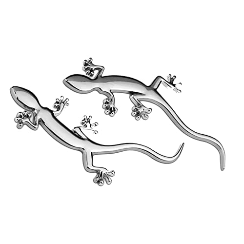 Insignia de geco de metal para coche en color plata exterior
