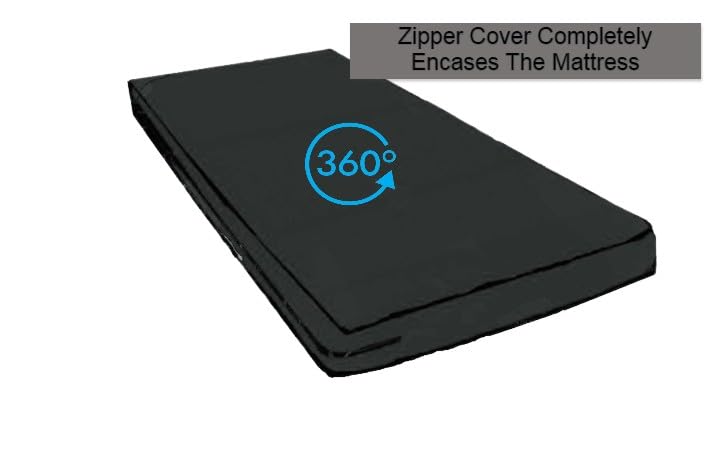 Image of 100% Waterproof Mattress Cover /Protector with Zipper Chain for Double Bed (Set of 2 Pieces) II All Around Protection with 360 Encasing (36 inch*72 inch*6 inch, Grey)