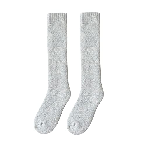 Calcetines de becerro de lana genéricos negros transparentes para niños para mujeres medias de otoño e invierno con anillo de lana extra grueso para el calor y la rodilla neón para niña, G, Talla