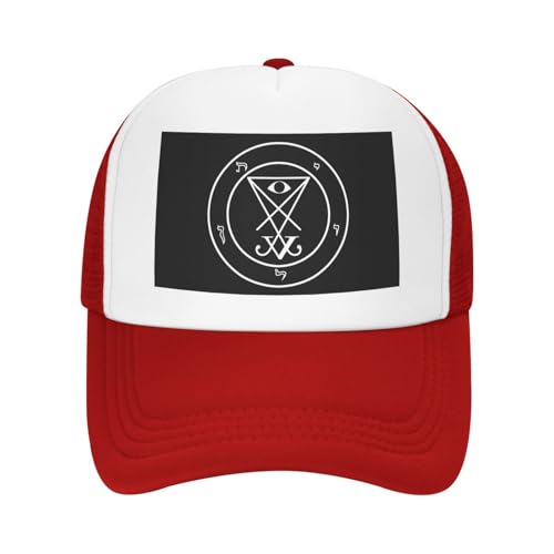 Lucifer Sigil Trucker Hat Snapback Mesh Baseball Cap Unisex2