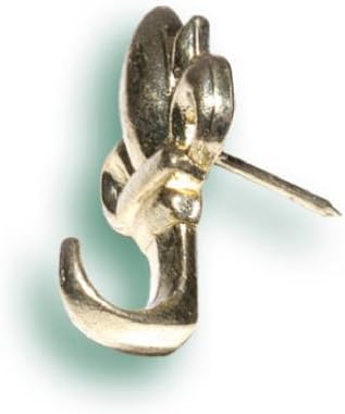 Hillman Fasteners 122263 Brass Finish Fleur-De-Lis Push Pin Hanger, 3 Pack