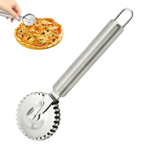 Rueda para cortar, de herramientas para cortar, rueda de repostería de acero inoxidable, herramientas de horneado delicadas no corrosivas con borde estriado para raviolis y albóndigas