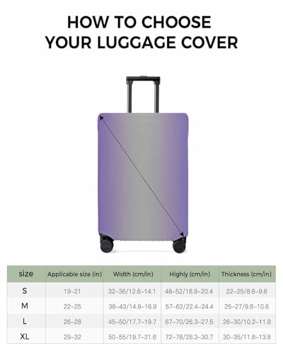Modern Ombre Art Travel Luggage Cover, Purple Gray Anti-scratch Travel Suitcase Protector Covers, Washable Elastic Baggage Covers Fit 19-21 Inch Carry on Luggage3