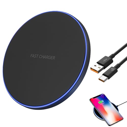 Cargador Inalámbrico Rápido de 20W para Phone 16 Pro Max/17/15/14/13/12/11, Galaxy S24/S23/S22/S21/S10E/S9, Carga Rápida para Smartphones, Auriculares Pro, Compatible con Fundas, USB Tipo C