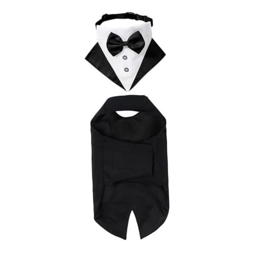 Traje Formal y Bandana para Perro Talla S Negro
