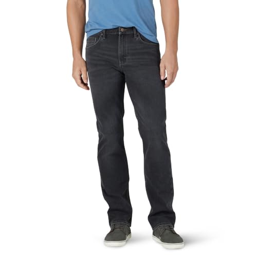 Wrangler Authentics Men's Slim Fit Straight Leg Jean, Black Charcoal, 34W x...