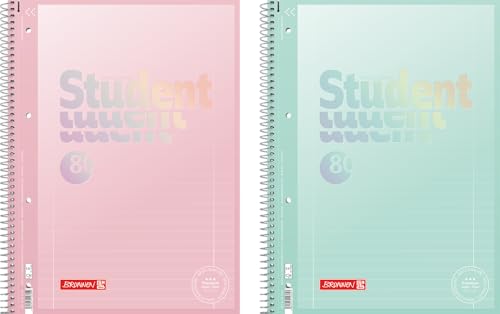 BRUNNEN Collegeblock Premium Student Pastell | A4 Lineatur 27 80 Blatt 1 Stück