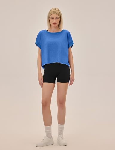 Image of UNIANKIYA Open Back Workout Tops for Women Loose Fit Athletic Crop Tee Short Sleeve Gym Running Yoga Shirt