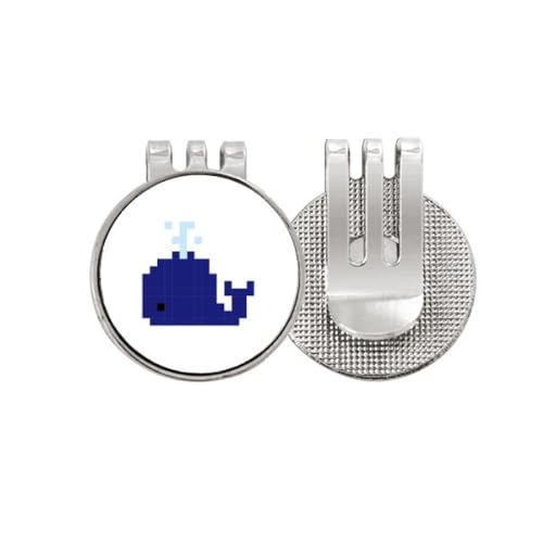 Marqueur de balle de golf baleine bleue avec clip de casquette magnétique