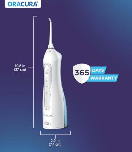 Image of ORACURA OC150 Dental PRO Smart Water Flosser White, 150ml water tank capacity, Portable & Rechargeable, 3 Modes, 365 Days Warranty