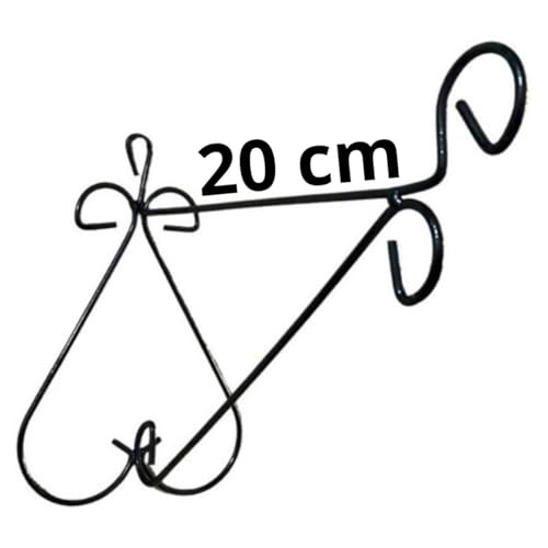 Kit 3 Suporte de Vaso Arabesco Mão Francesa Para Pendurar Planta Na Parede De Metal Preto Artístico
