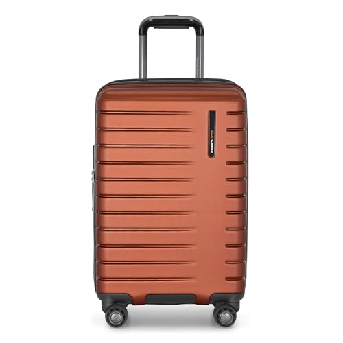 Image of Traveler's Choice Archer Polycarbonate Hardside Spinner Luggage Set, Tie Down Straps, Orange, Carry-On 21-Inch