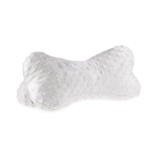 Newgen Medicals Kissen: Rückenkissen aus thermoaktivem Memory-Foam (Rückenstütze) 4 Totsy Baby Nackenkissen Knochenkissen Nacken Kopfkissen 16 x 40 cm - Leseknochen Waschbar Relaxkissen Reisekissen Nackenhörnchen Minky Hellgrau