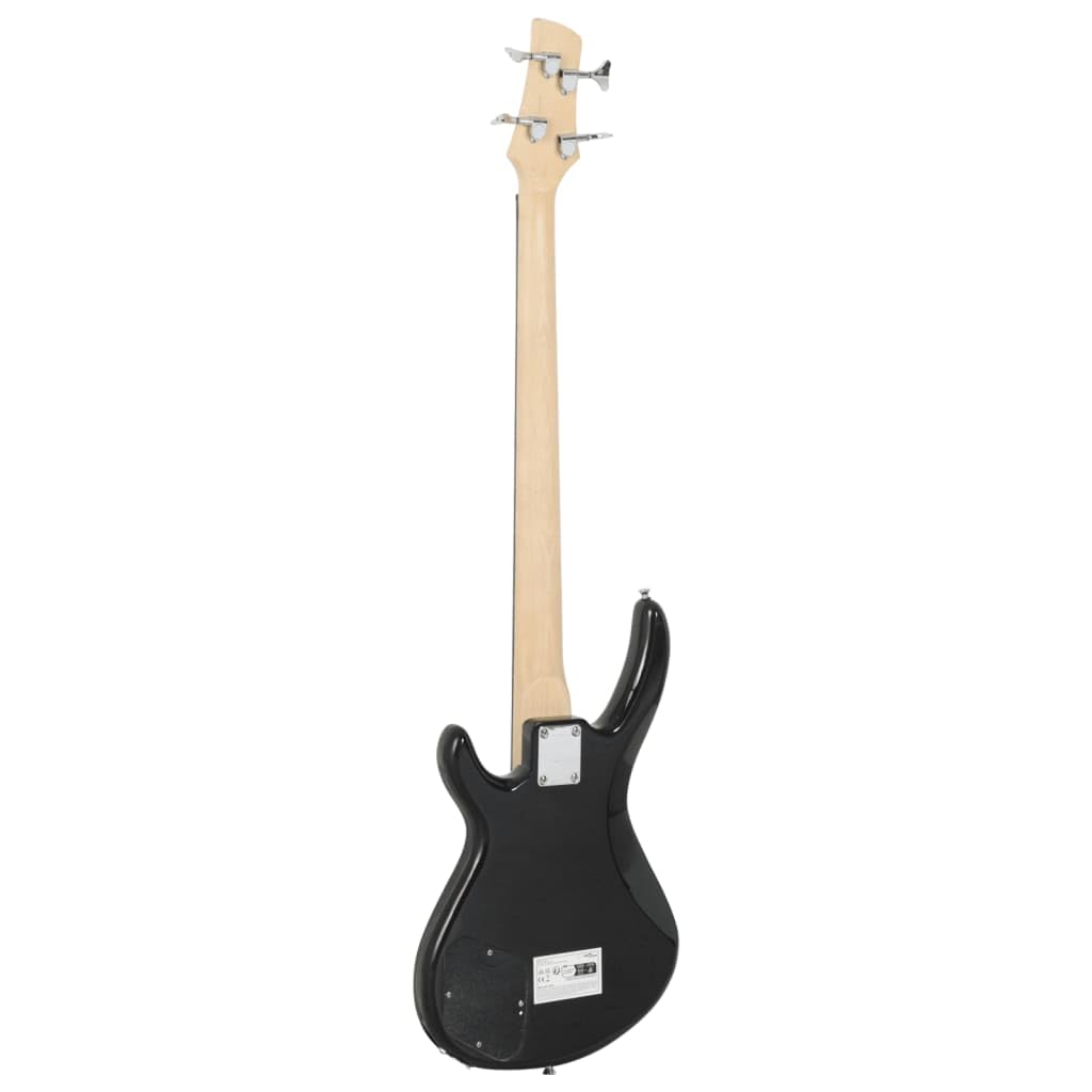 E-Bass für Anfänger 4/4 46 Zoll mit Tasche, Stimmgerät, Plektrum und Gurt, Massives Birkenholz Bassgitarren-Set in Blau Schwarz für Musik Schule Bühne Hobby und Einsteiger