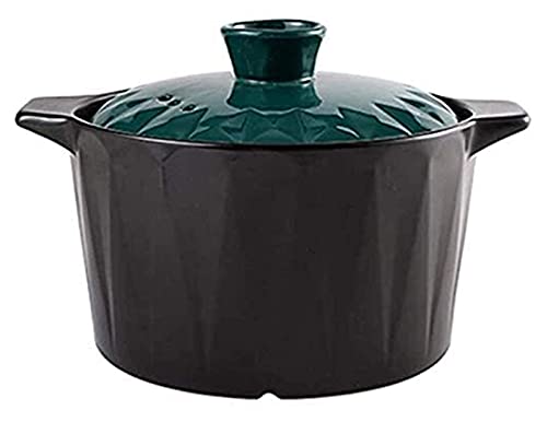Clay Pot for Cooking Braising Soup Clay Casserole, Non-Stick Clay Pot Casserole, Ceramic Stone Bowl Cookware (Black 4.5L)
