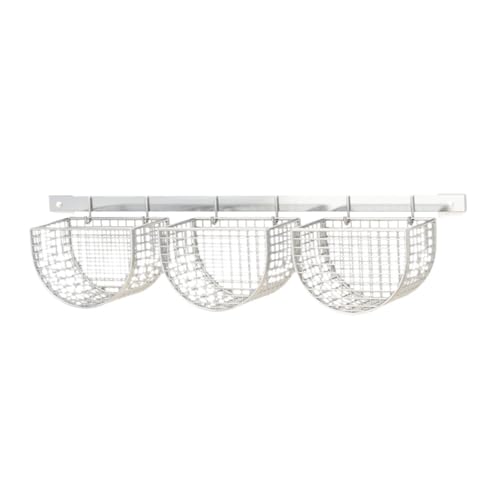 Wall Mount Basket,Ginger Garlic Container,Kitchen Organizer Seasoning Shelf Potato Holder Storage Basket for Bathroom Kitchen, white