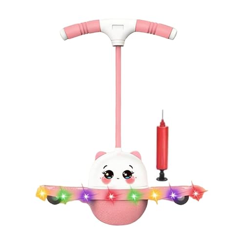 Glowing Balance Jumping Ball with Handle, Fun Training Toy for Kids, Teens, Adults, Home, Backyard, Living Room, Bedroom, Playroom, Playground, Garden