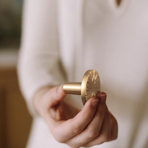 Image of Goo-Ki 1.1''(28 mm) Dia Luxurious & Sturdy Zinc Alloy Cabinet Knobs,Champagne Bronze Drawer Pulls for Kitchen,Drawer,Cupboard & Wardrobe,6 Pack