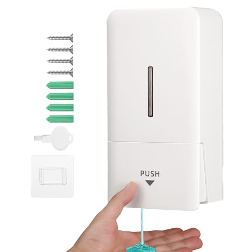 Zaxiva Dispensador Jabon, Ideal para Baños Comerciales, Dispensador Jabon Baño Pared Uso con Desinfectantes y Jabones de Manos, ABS Blanco 800ML Gran Capacidad Zaxiva Dispensador Jabon, Ideal para Baños Comerciales, Dispensador Jabon Baño Pared Uso con Desinfectantes y Jabones de Manos, ABS Blanco 800ML Gran Capacidad