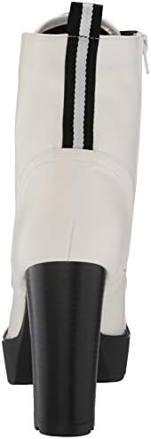 YOKI-ELAN-61 Women's High Heel Lace Up Bootie, White, 10 M US | Image 2